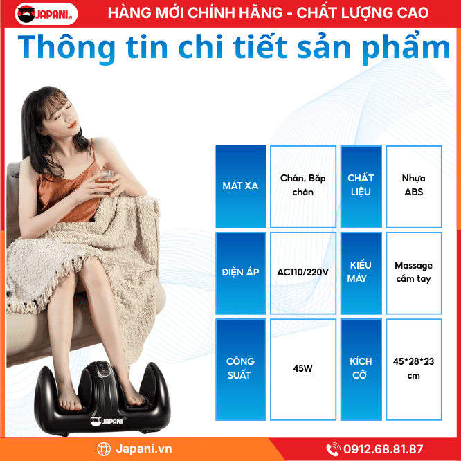 Thông tin chi tiết về Máy massage bắp chân, bàn chân JAPANI MSC-6387