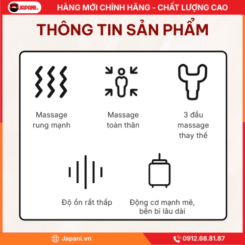 Thông tin sản phẩm máy massage cầm tay cán dài JAPANI MCT-6303
