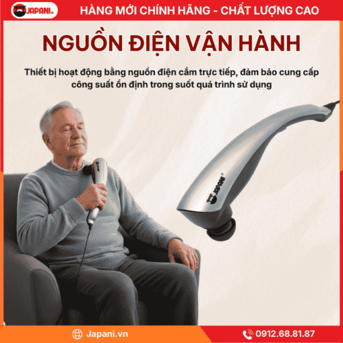 Nguồn điện vận hành của máy massage cầm tay cán dài JAPANI MCT-6303