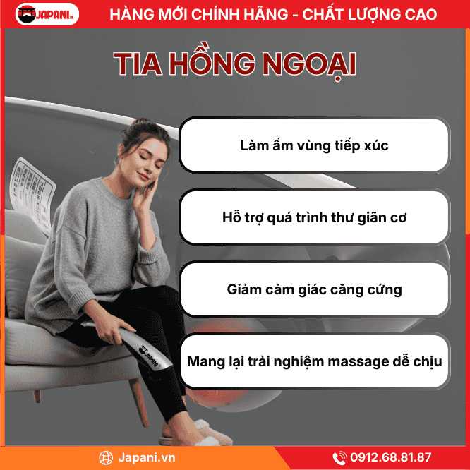 Tia hồng ngoại của máy massage cầm tay cán dài JAPANI MCT-6303