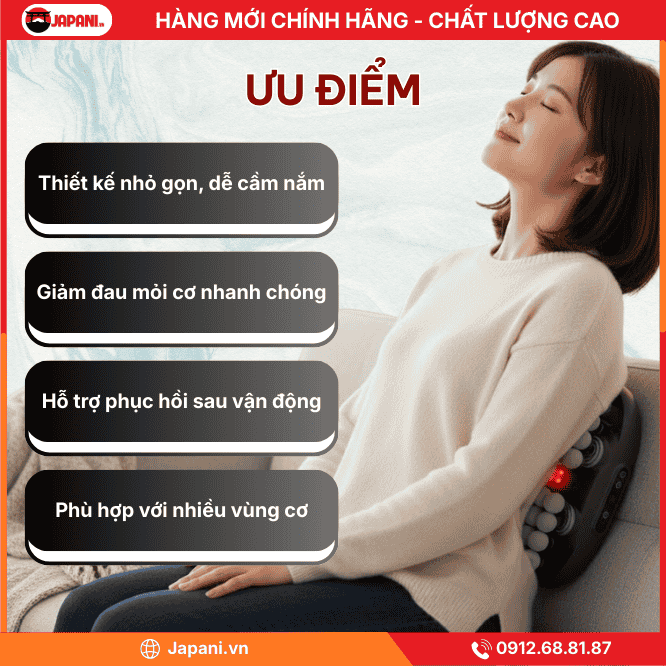 Ưu điểm nổi bật của máy massage cầm tay đa năng JAPANI MDN-6372