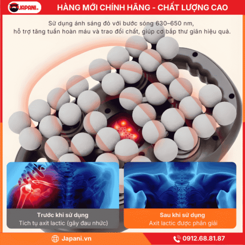 Nhiệt hồng ngoại có trong máy massage cầm tay đa năng JAPANI MDN-6372