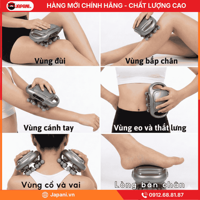 Vị trí massage của máy massage cầm tay đa năng JAPANI MDN-6408