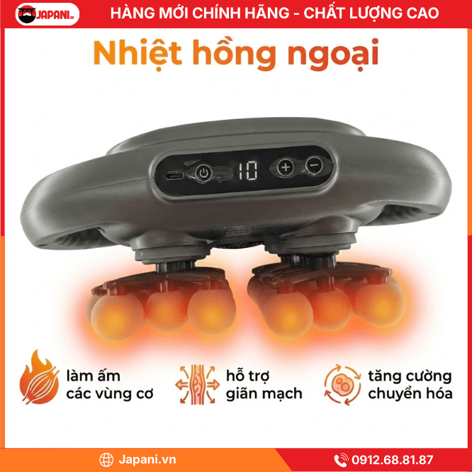 Nhiệt hồng ngoại trên máy massage cầm tay đa năng JAPANI MDN-6408