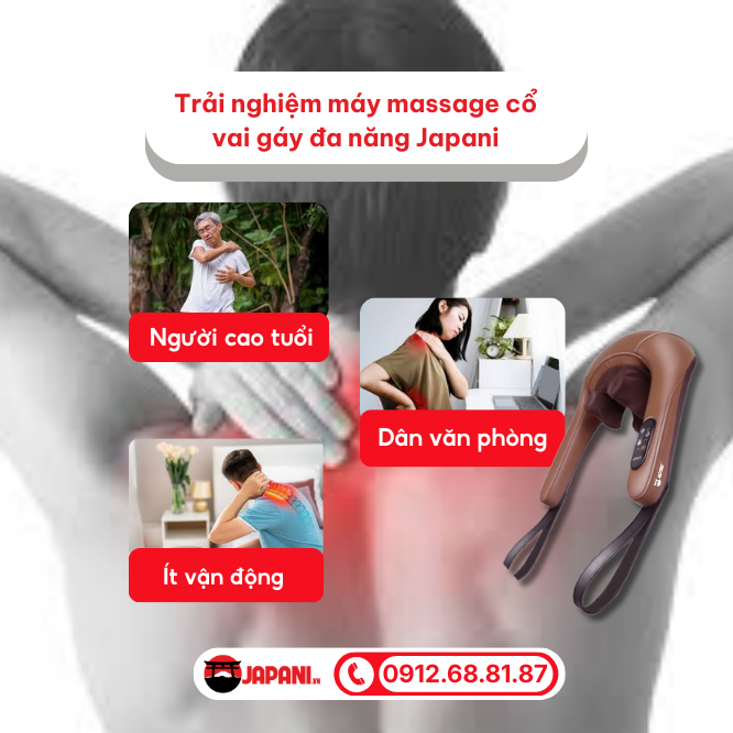 Trải nghiệm máy massage cổ vai gáy đa năng Japani