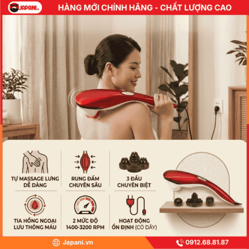 Ưu điểm nổi bật của máy massage cầm tay cán dài JAPANI MCT-7053