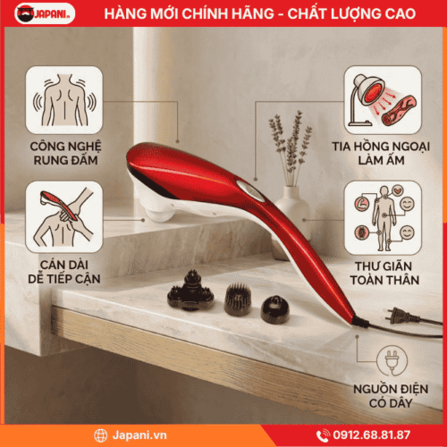 Công nghệ massage máy massage cầm tay cán dài JAPANI MCT-7053
