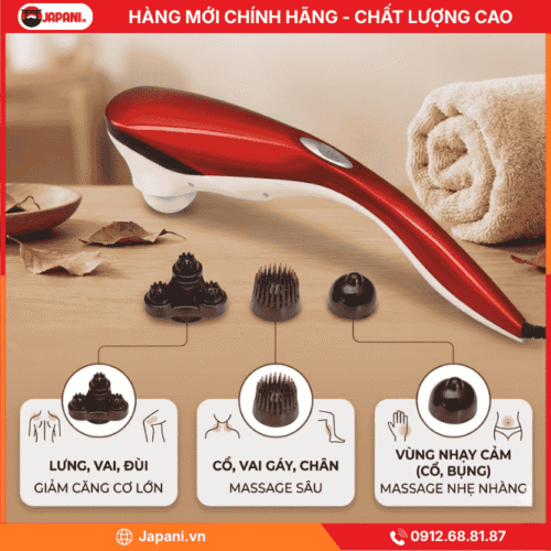 Số đầu massage của máy massage cầm tay cán dài JAPANI MCT-7053