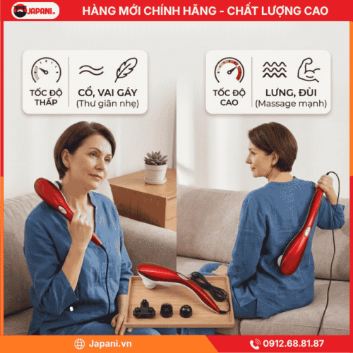 Cường độ rung của máy massage cầm tay cán dài JAPANI MCT-7053