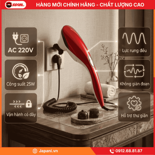 Nguồn điện vận hành của máy massage cầm tay cán dài JAPANI MCT-7053