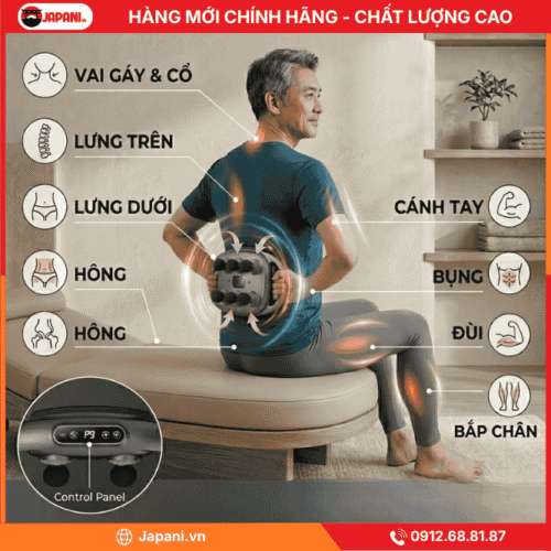Khu vực massage của máy massage cầm tay đa năng JAPANI MDN-7091
