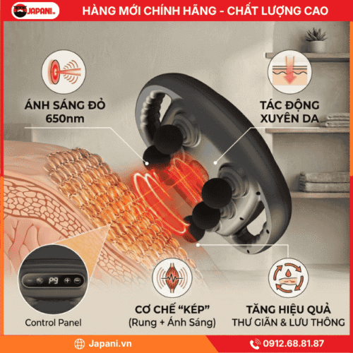 Nhiệt hồng ngoại có trong máy massage cầm tay đa năng JAPANI MDN-7091