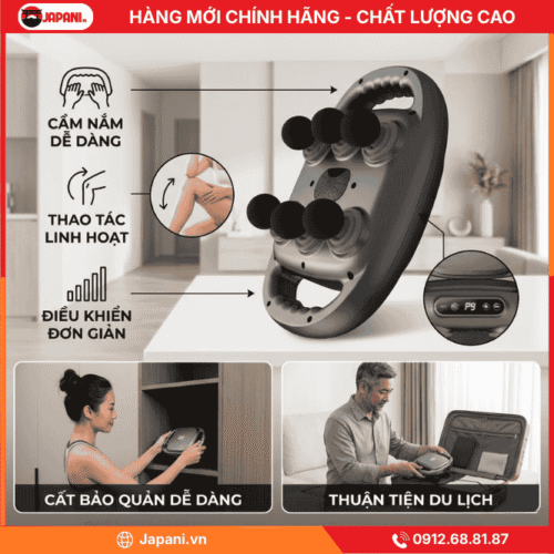 Thiết kế tiện lợi của máy massage cầm tay đa năng JAPANI MDN-7091