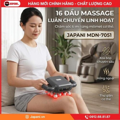 16 Đầu Massage Hoạt Động Liên Tục Của Máy Massage Đa Năng Cầm Tay JAPANI MDN-7051