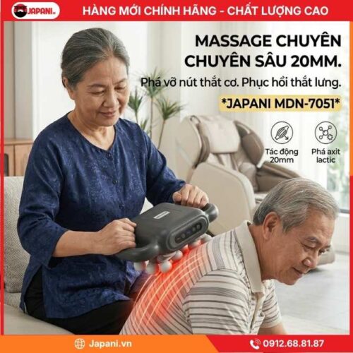Công Nghệ Massage Chuyên Sâu Của Máy Massage Đa Năng Cầm Tay JAPANI MDN-7051