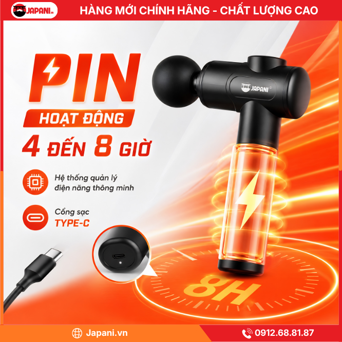 Pin của Súng massage cầm tay mini JAPANI MCT-7346