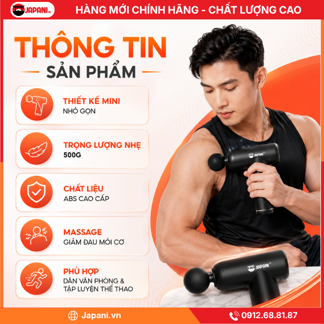 Thông tin về Súng massage cầm tay mini JAPANI MCT-7347