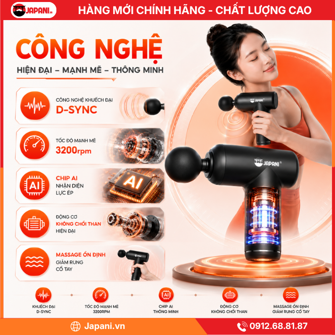Công nghệ của Súng massage cầm tay mini JAPANI MCT-7347
