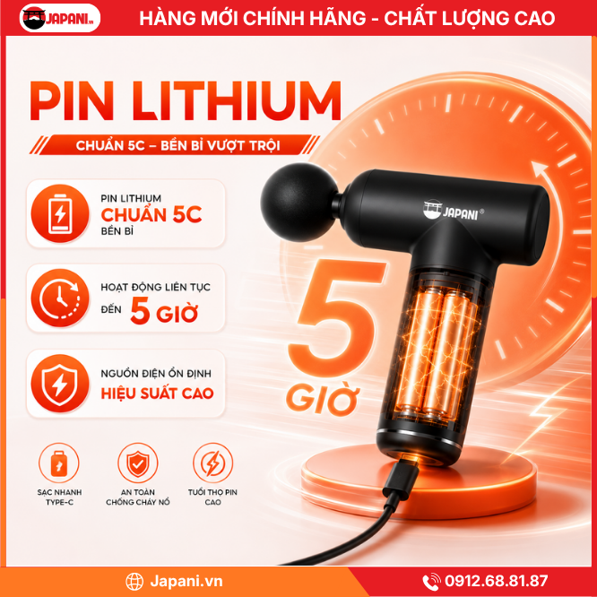 Pin của Súng massage cầm tay mini JAPANI MCT-7347