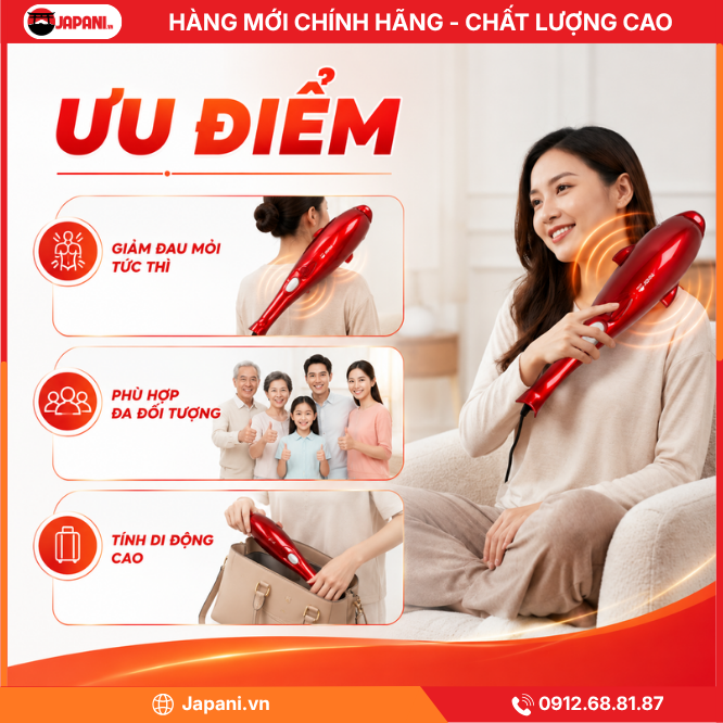 Ưu điểm của Máy massage cầm tay cá heo nút gạt JAPANI MCT-7383 New