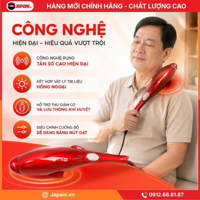 Công nghệ của Máy massage cầm tay cá heo nút gạt JAPANI MCT-7383 New