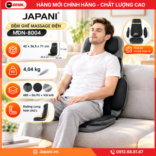Đệm ghế massage điện JAPANI MDN-8004 nhiều chế độ