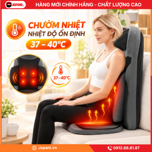 Đệm ghế massage điện JAPANI MDN-8004 nhiều chế độ