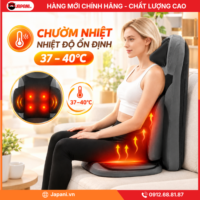 Đệm ghế massage điện JAPANI MDN-8004 nhiều chế độ