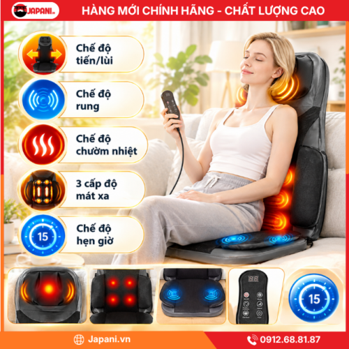 Đệm ghế massage điện JAPANI MDN-8004 nhiều chế độ
