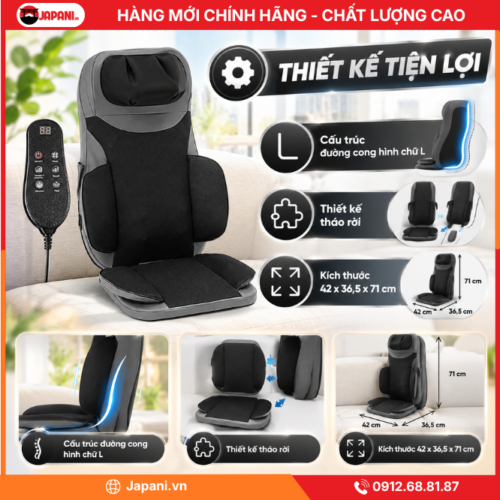 Đệm ghế massage điện JAPANI MDN-8004 nhiều chế độ