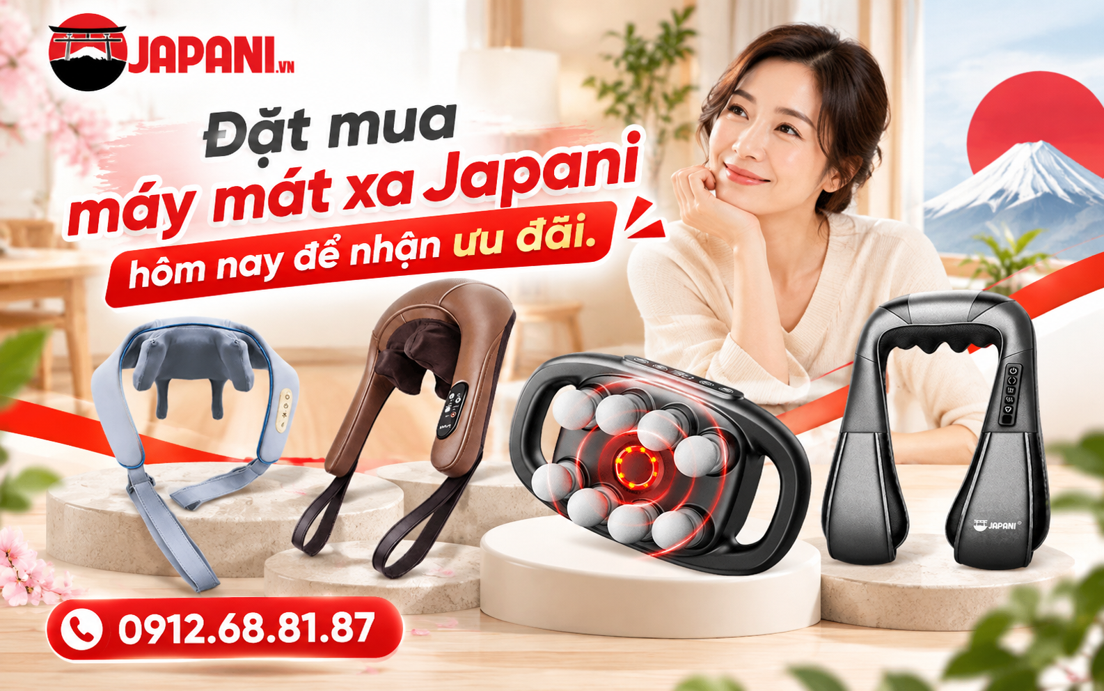Ảnh bài bìa viết đặt mua máy massage japani