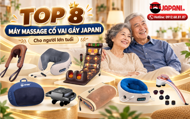 Top 8 máy massage cổ vai gáy Japani cho người lớn tuổi
